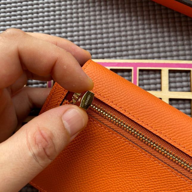 HM Kelly Pocket 13.5 Orange Epsom Ghw