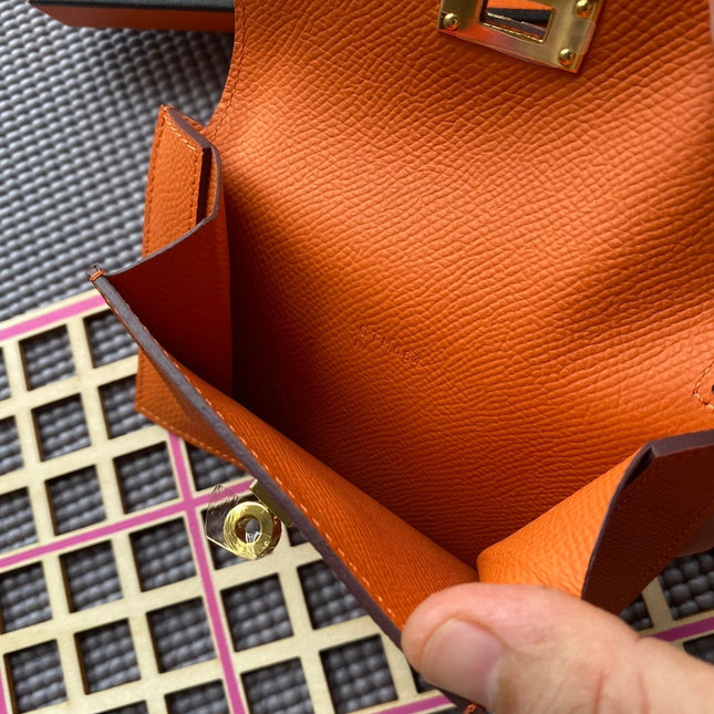 HM Kelly Pocket 13.5 Orange Epsom Ghw