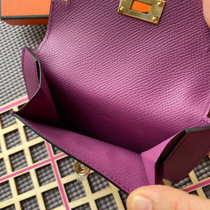 HM Kelly Pocket 13.5 Purple Epsom Ghw