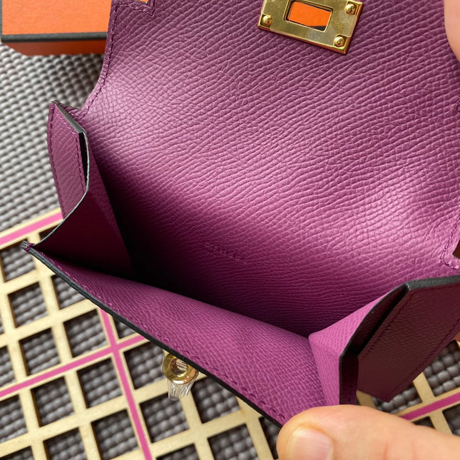 HM Kelly Pocket 13.5 Purple Epsom Ghw