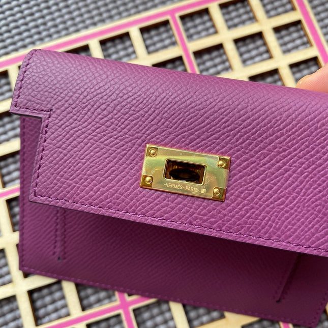 HM Kelly Pocket 13.5 Purple Epsom Ghw