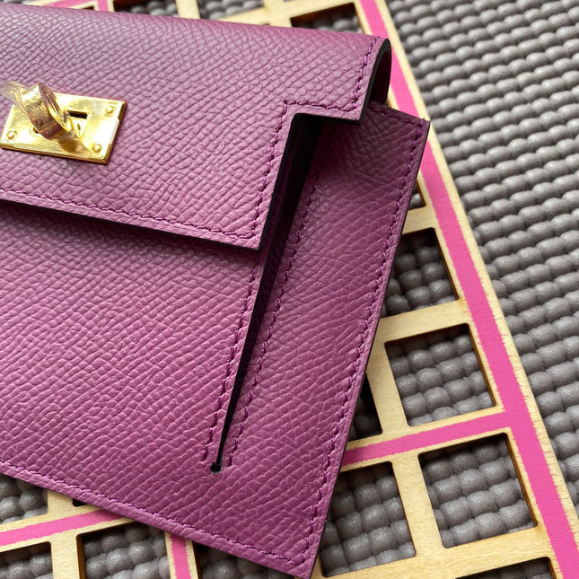 HM Kelly Pocket 13.5 Purple Epsom Ghw