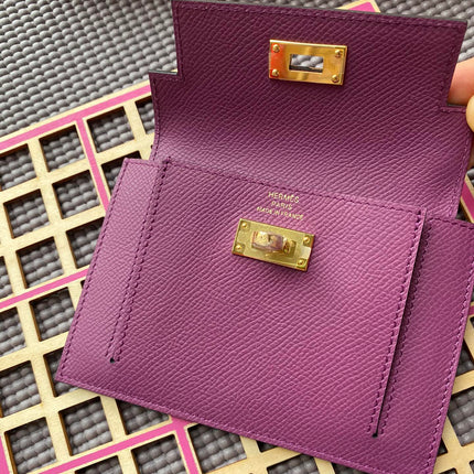 HM Kelly Pocket 13.5 Purple Epsom Ghw