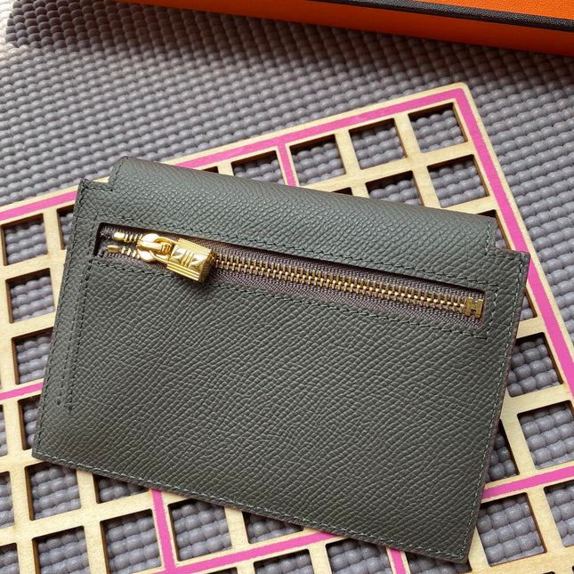 HM Kelly Pocket 13.5 Dark Grey Epsom Ghw