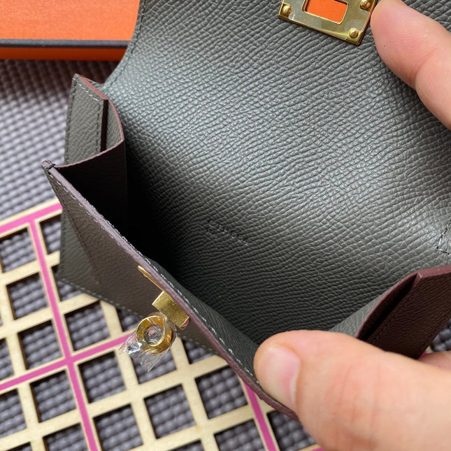 HM Kelly Pocket 13.5 Dark Grey Epsom Ghw