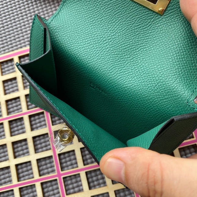 HM Kelly Pocket 13.5 Dark Green Epsom Ghw