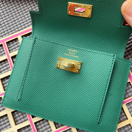 HM Kelly Pocket 13.5 Dark Green Epsom Ghw