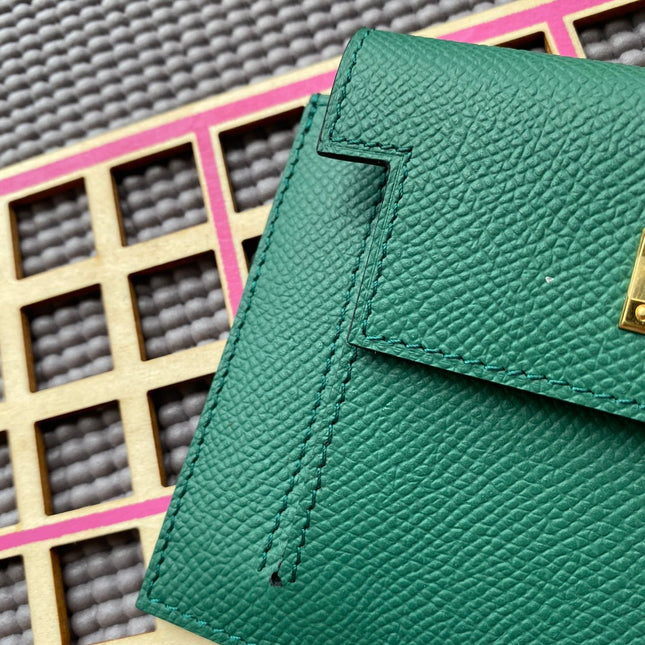 HM Kelly Pocket 13.5 Dark Green Epsom Ghw