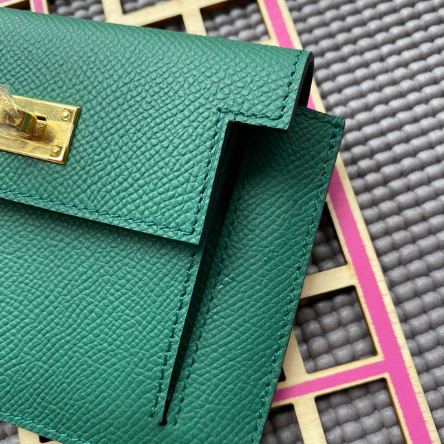 HM Kelly Pocket 13.5 Dark Green Epsom Ghw