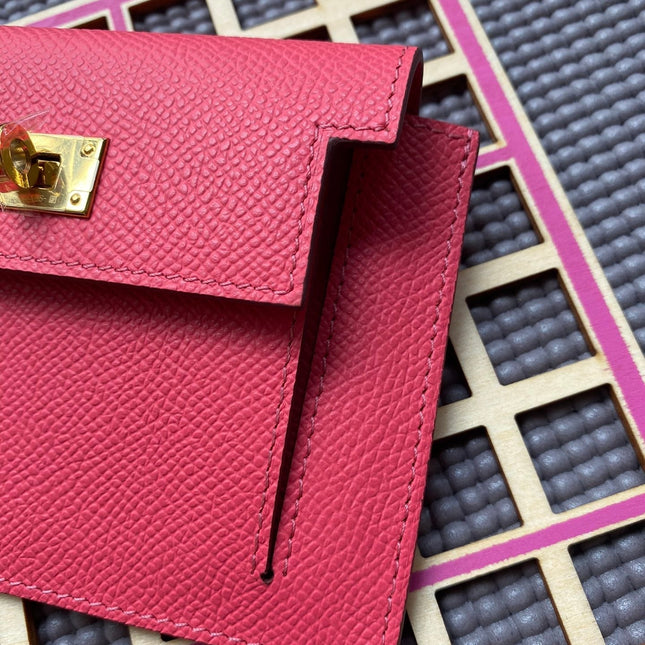 HM Kelly Pocket 13.5 Dark Pink Epsom Ghw