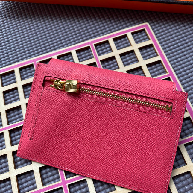 HM Kelly Pocket 13.5 Dark Pink Epsom Ghw