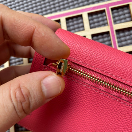 HM Kelly Pocket 13.5 Dark Pink Epsom Ghw