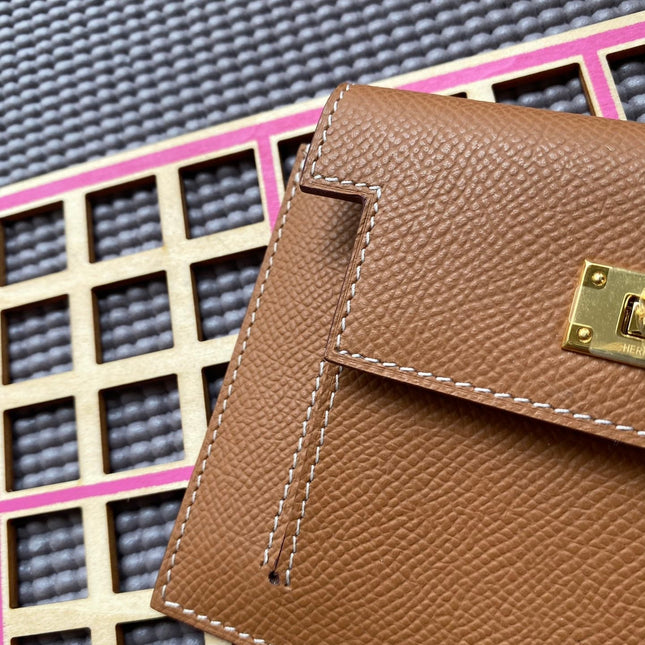 HM Kelly Pocket 13.5 Tan Epsom Ghw