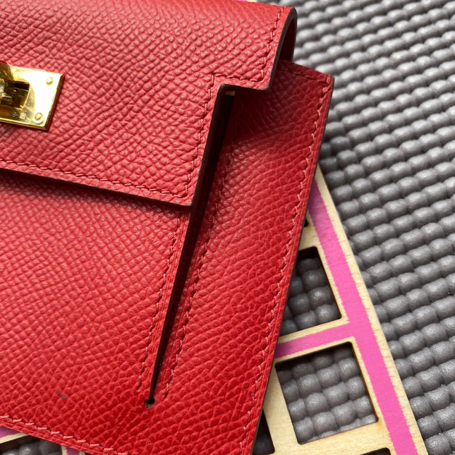 HM Kelly Pocket 13.5 Red Epsom Ghw