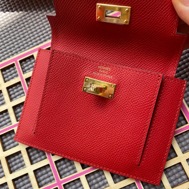 HM Kelly Pocket 13.5 Red Epsom Ghw