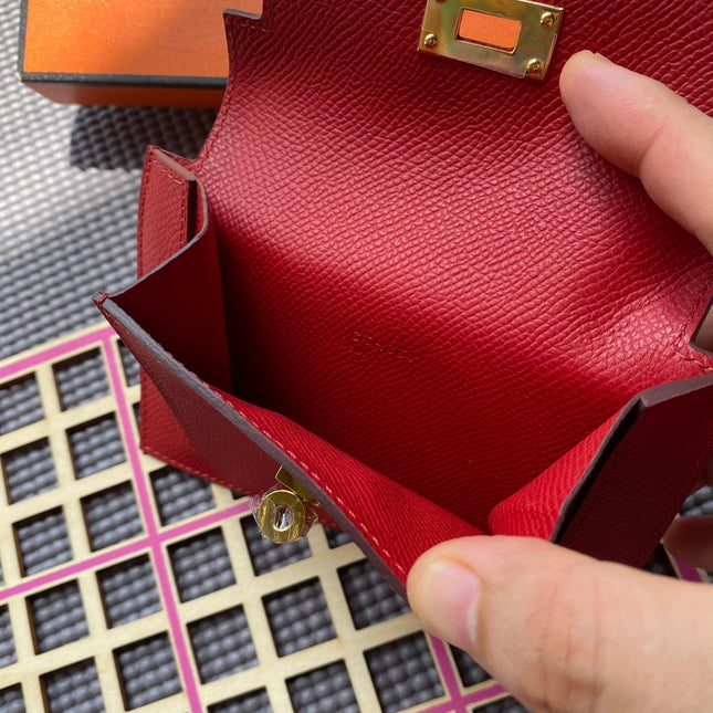 HM Kelly Pocket 13.5 Red Epsom Ghw