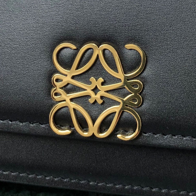 LOE GOYA BAG 18 IN BLACK SILK CALFSKIN