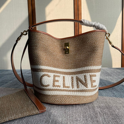 BUCKET 25 IN PRINTED CANVAS BROWN WHITE