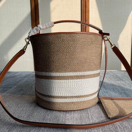 BUCKET 25 IN PRINTED CANVAS BROWN WHITE