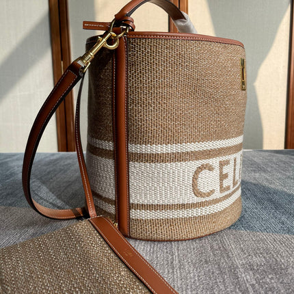 BUCKET 25 IN PRINTED CANVAS BROWN WHITE