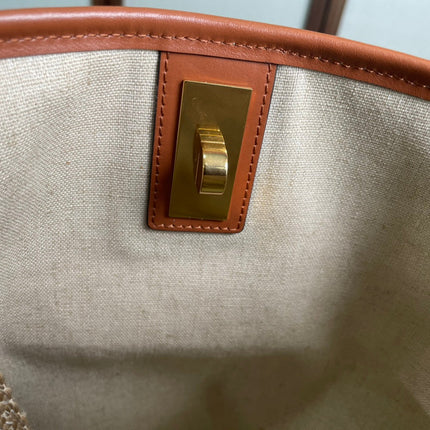 BUCKET 25 IN PRINTED CANVAS BROWN WHITE