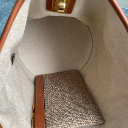 BUCKET 25 IN PRINTED CANVAS BROWN WHITE