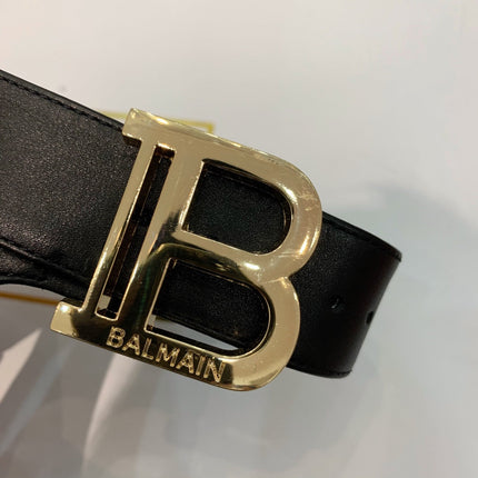 BALMAIN 25S THIN STRAP HIGH HEELS 105MM IN BLACK CALFSKIN GOLD HARDWARE