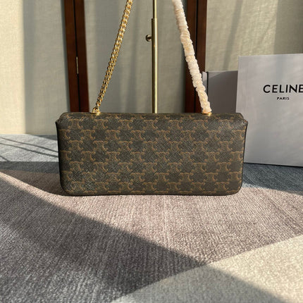 CHAIN SHOULDER BAG CLAUDE 33 IN BLACK TRIOMPHE CANVAS GOLD HARDWARE