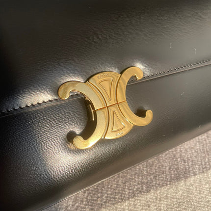 CHAIN SHOULDER BAG CLAUDE 33 IN BLACK CALFSKIN GOLD HARDWARE