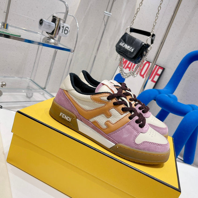 FENDI CASUAL SNEAKER IN COLORFUL CALFSKIN AND SUEDE