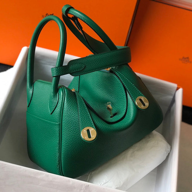 HM LINDY 26 BAG CASTLETON GREEN CALFSKIN