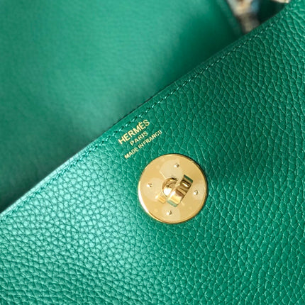 HM LINDY 30 BAG CASTLETON GREEN CALFSKIN