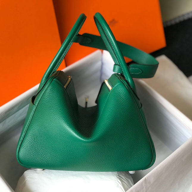 HM LINDY 26 BAG CASTLETON GREEN CALFSKIN