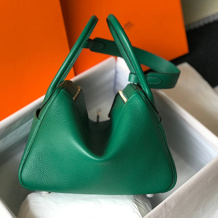 HM LINDY 30 BAG CASTLETON GREEN CALFSKIN