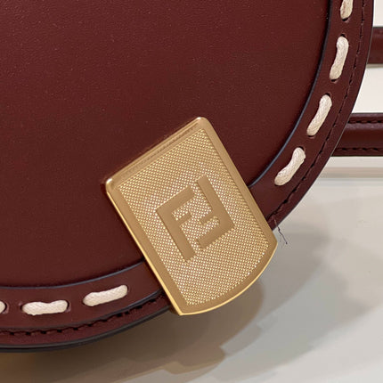 MOONLIGHT 19 IN WINE RED SMOOTH CALFSKIN GOLD HARDWARE