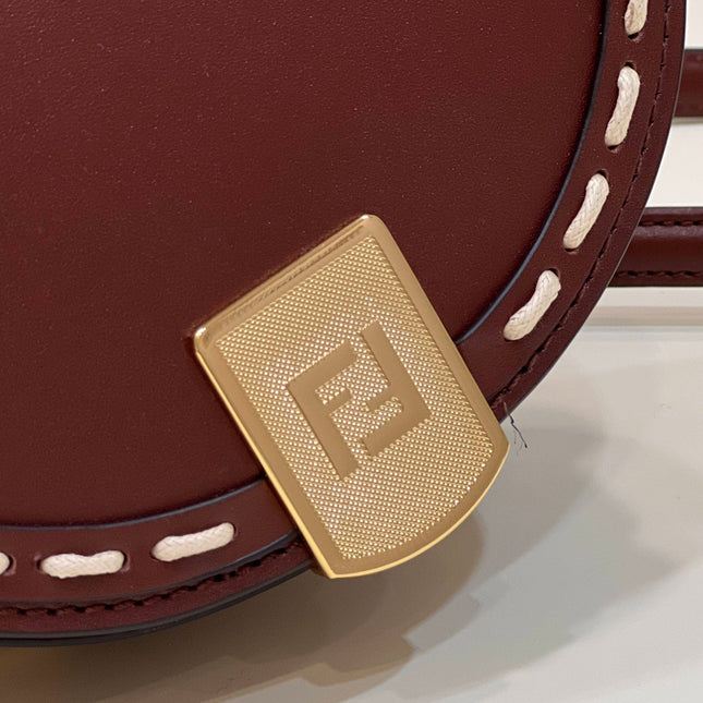 MOONLIGHT 19 IN WINE RED SMOOTH CALFSKIN GOLD HARDWARE