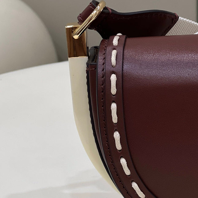 MOONLIGHT 19 IN WINE RED SMOOTH CALFSKIN GOLD HARDWARE