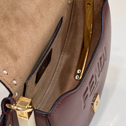 MOONLIGHT 19 IN WINE RED SMOOTH CALFSKIN GOLD HARDWARE