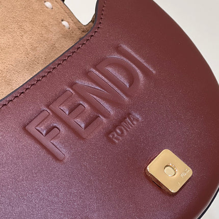 MOONLIGHT 19 IN WINE RED SMOOTH CALFSKIN GOLD HARDWARE