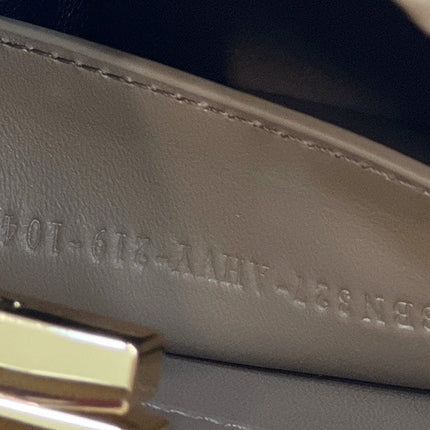 PEEKABOO ISEEU 27 IN BROWN SMOOTH CALFSKIN WITH WOVEN TRIM GOLD HARDWARE