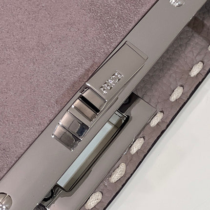 PEEKABOO ISEEU 33 IN TOBACCO BROWN GRAINED CALFSKIN SILVER HARDWARE