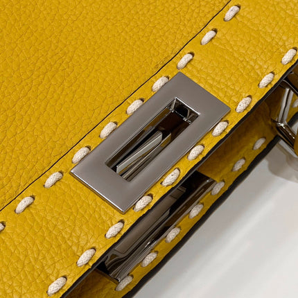 PEEKABOO ISEEU 33 IN YELLOW GRAINED CALFSKIN SILVER HARDWARE