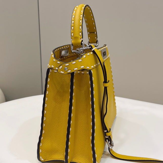 PEEKABOO ISEEU 33 IN YELLOW GRAINED CALFSKIN SILVER HARDWARE