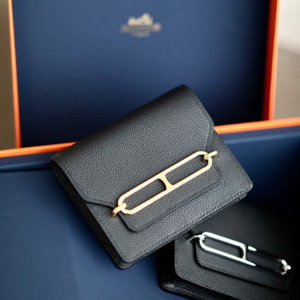 HM RoulisSlim Wallet 12.7 Black Calfskin