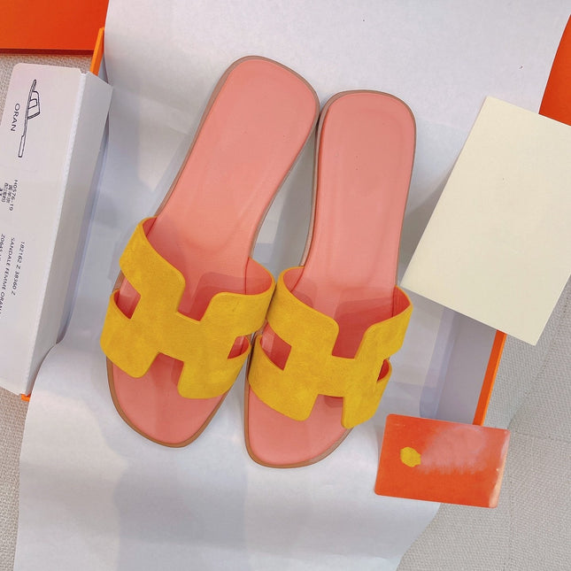 0ran Sandal Light Pink/Yellow Suede