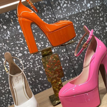 GARAVANI PLATFORM PUMPS IN MULTICOLOR CALFSKIN