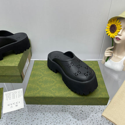 GG PLATFORM PERFORATED G 55 SANDAL BLACK IP FOAM