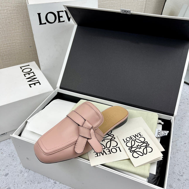 LW GATE BELTED MULE LIGHT PINK CALFSKIN