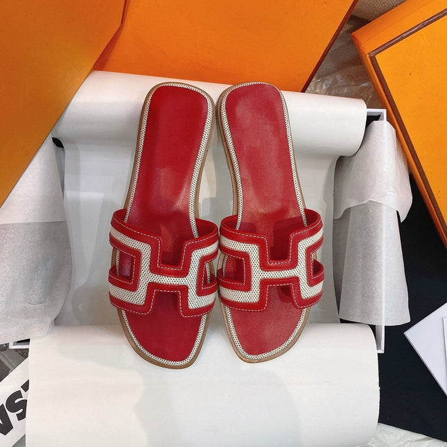 0ran Sandal Red Leather