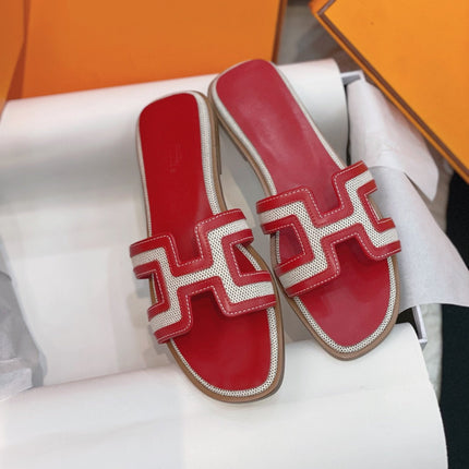 0ran Sandal Red Leather